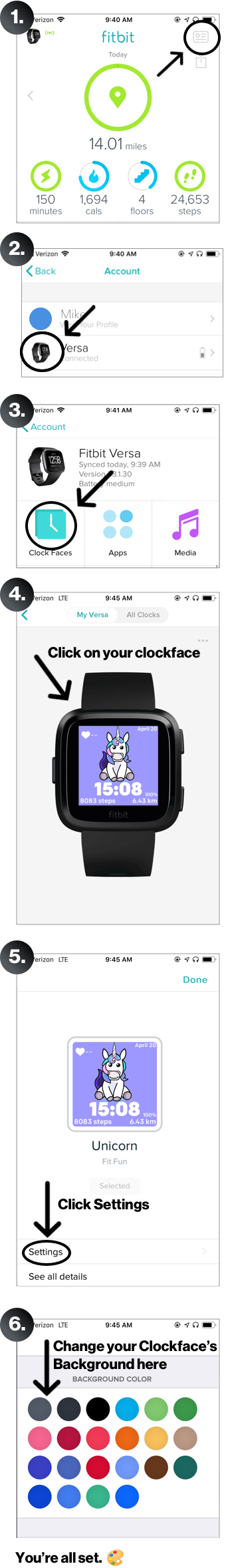 change fitbit background